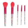 Pink bristle makeup brush set of 12 professional makeup brushes comes with a storage bag Item Picture